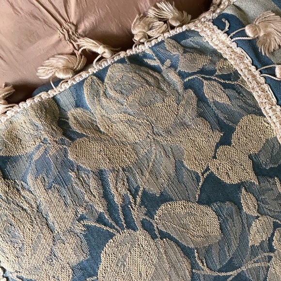 Two Pillow Bundle, Blue Tapestry, Tan Transitional - Picture 6 of 9
